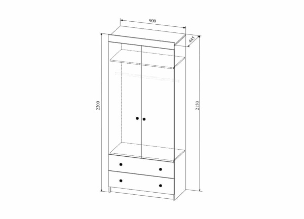 Шкаф двухстворчатый Сканди (ШД 900.1)