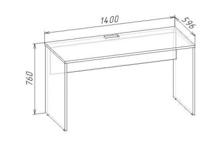 Стол прямой с угловым модулем 1400 AMELY