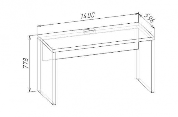 Стол прямой с ящиками 1400 SMARTY WHITE 