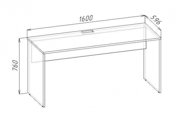 Стол прямой с угловым модулем 1600 MONO