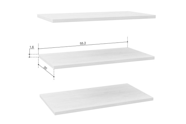 Фиджи Комплект полок к шкафу одностворчатому (3 шт) (Дуб Крафт белый)