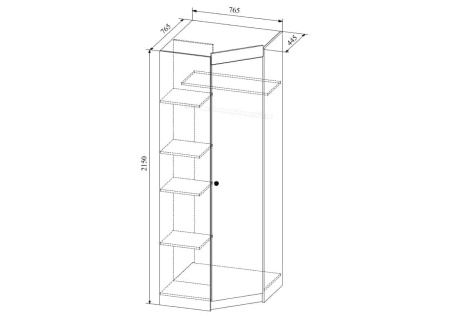 Угловой шкаф Сканди (ШДУ 765.1)
