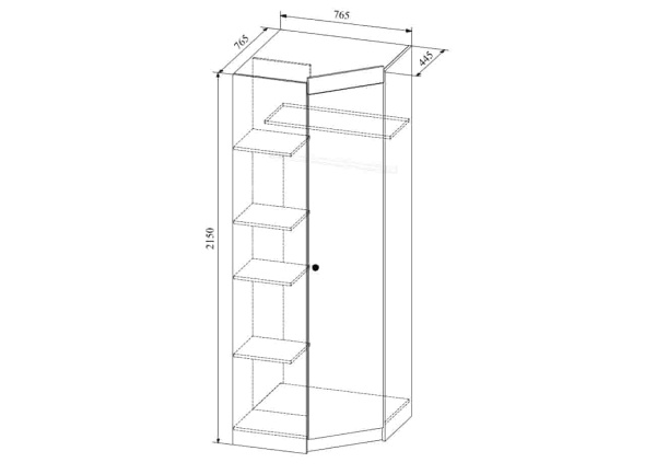 Угловой шкаф Сканди (ШДУ 765.1)